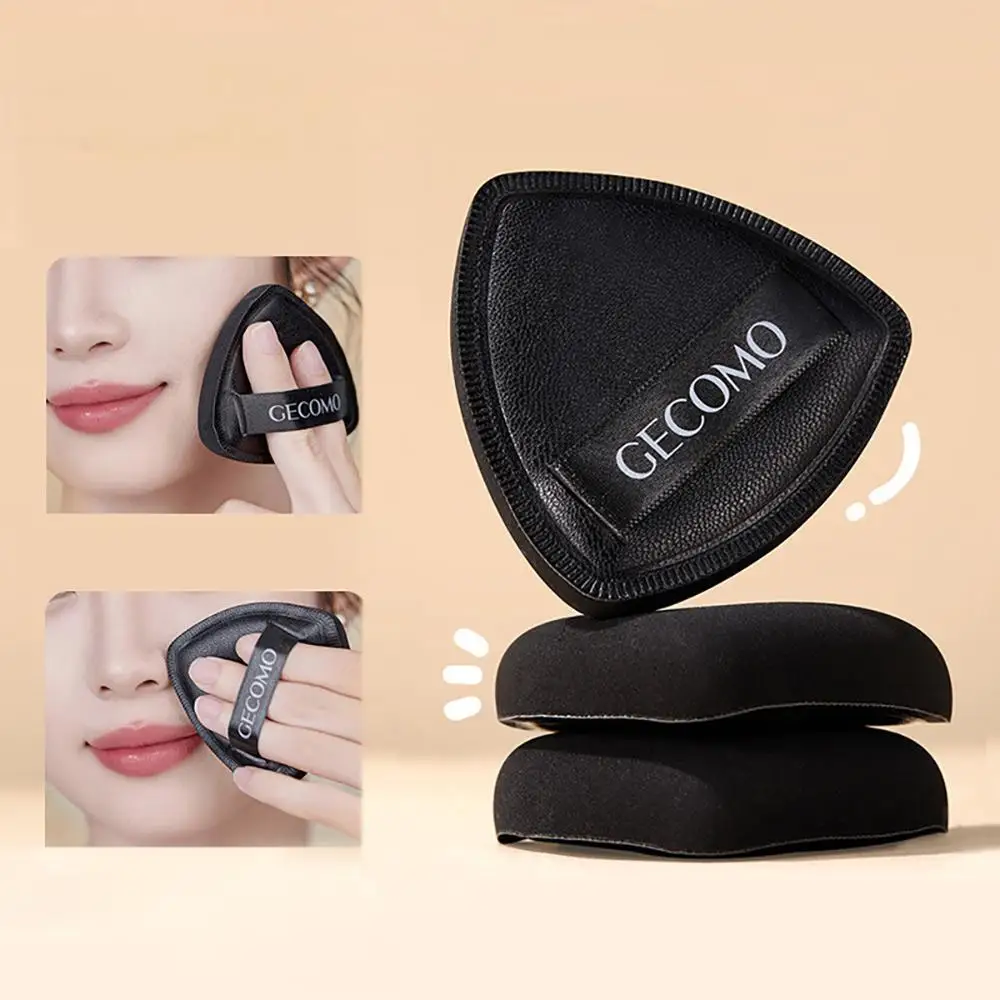 GECOMO Soft Triangular Black Powder Puff Wet And Dry Dual-use Concealer Makeup Cushion