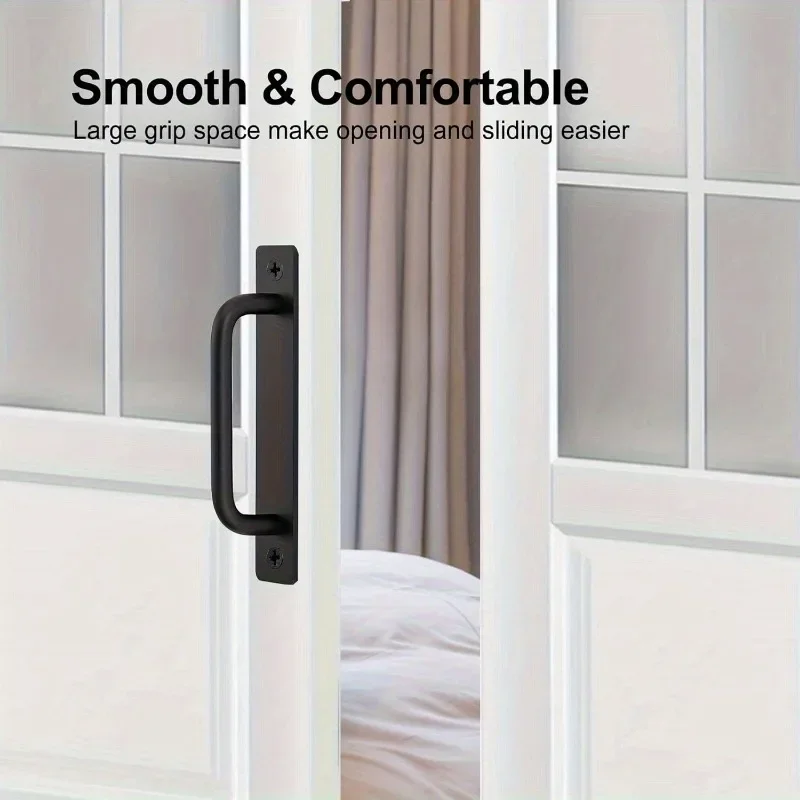 2pcs Barn Door Handles, Sliding Door Handle, Black Cabinet Handles thumbnail 4