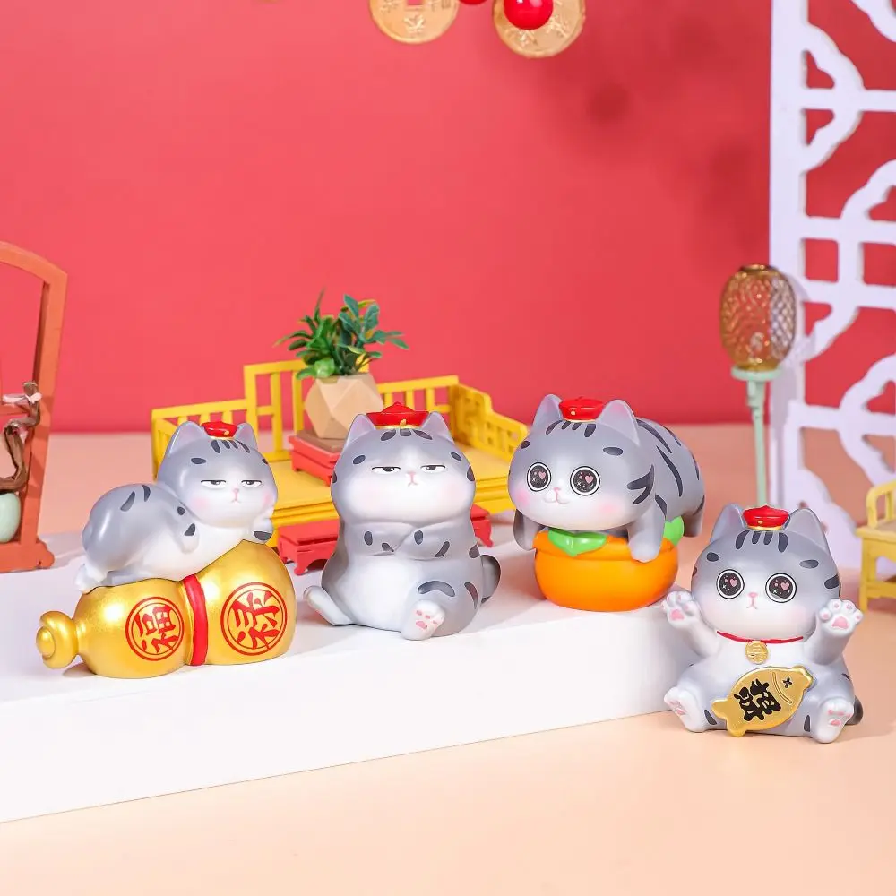 Supremo Cat Supremo Cat Ornament Miniature Wealth Crafts Mini Resin Doll Cartoon Funny Cartoon Cat Ornaments Kids Gift