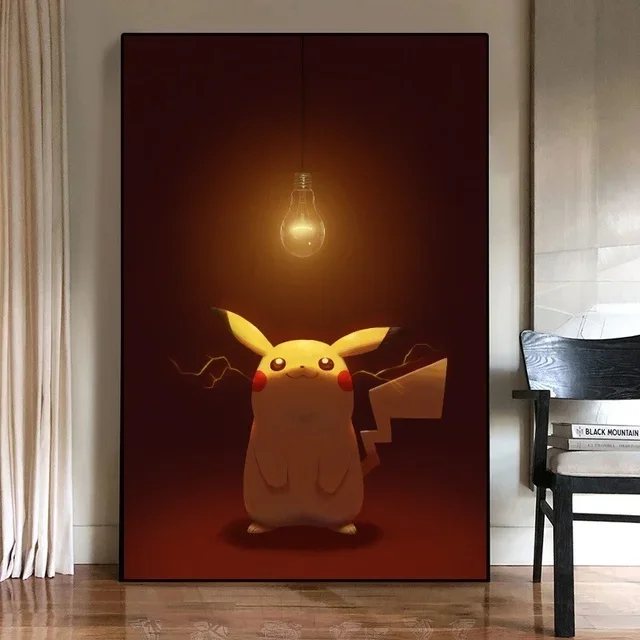 thumbnail image 1 of Figuras de anime de Pokémon Japón Valorant Pikachu Charizard periféricos lienzo decoración de pared impresión carteles de anime pintura regalo para el hogar, 1 of 5