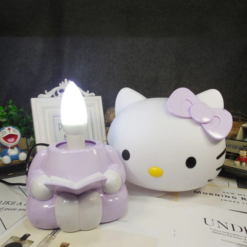 산리오 야간 조명 헬로 키티 애니메이션 귀여운 LED 램프 장식 에너지 절약 조명, 보모 침실 침대 옆 소녀 장난감, 어린이 선물