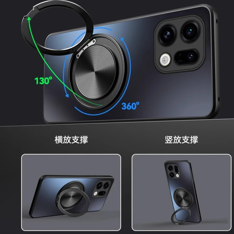 Luxury Magnetic Magsafe Wireless Charging Matte Case with Ring Holder