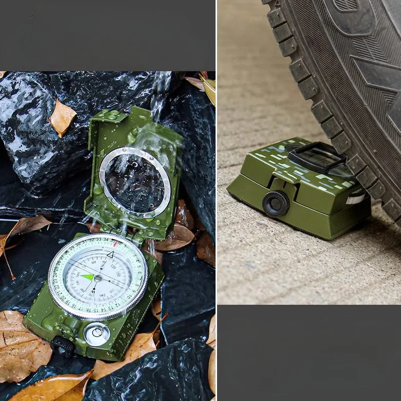 

Туристический портативный военный компас, точный зеленый складной компас для пешего туризма, выживания, путешествий, приключений, навигационный инструмент