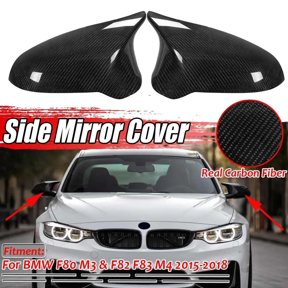 

2 шт., Сменные крышки для зеркала заднего вида BMW F80 M3 и F82 M4 2015-2018