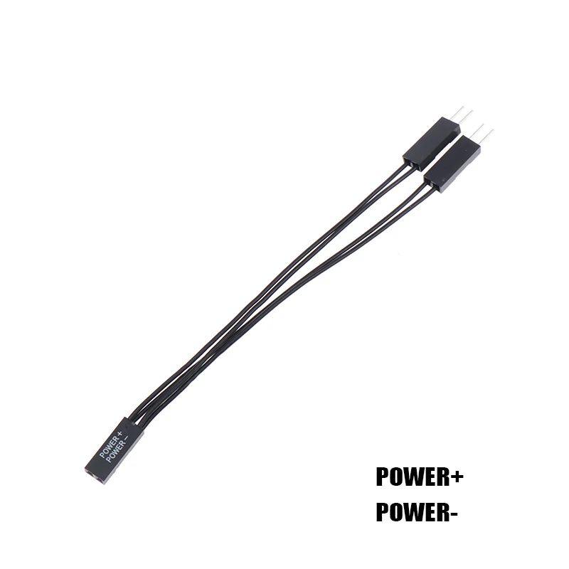 Dual Adapter Cable with Switch and LED Indicators - 10cm, 1 Female to 2 Male Splitter, 2 Pins