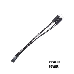 Dual Adapter Cable with Switch and LED Indicators - 10cm, 1 Female to 2 Male Splitter, 2 Pins (POWER LED)