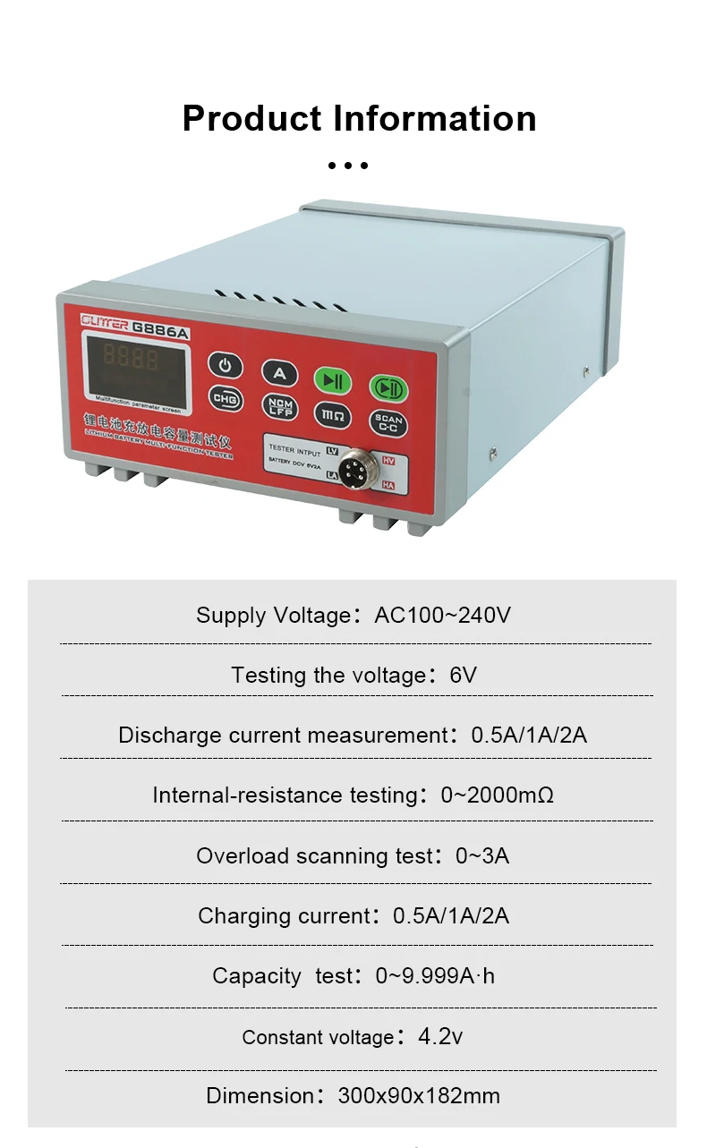 G886A Lithium Battery Tester Single Ternary Iron Lithium Screening Voltage Inter