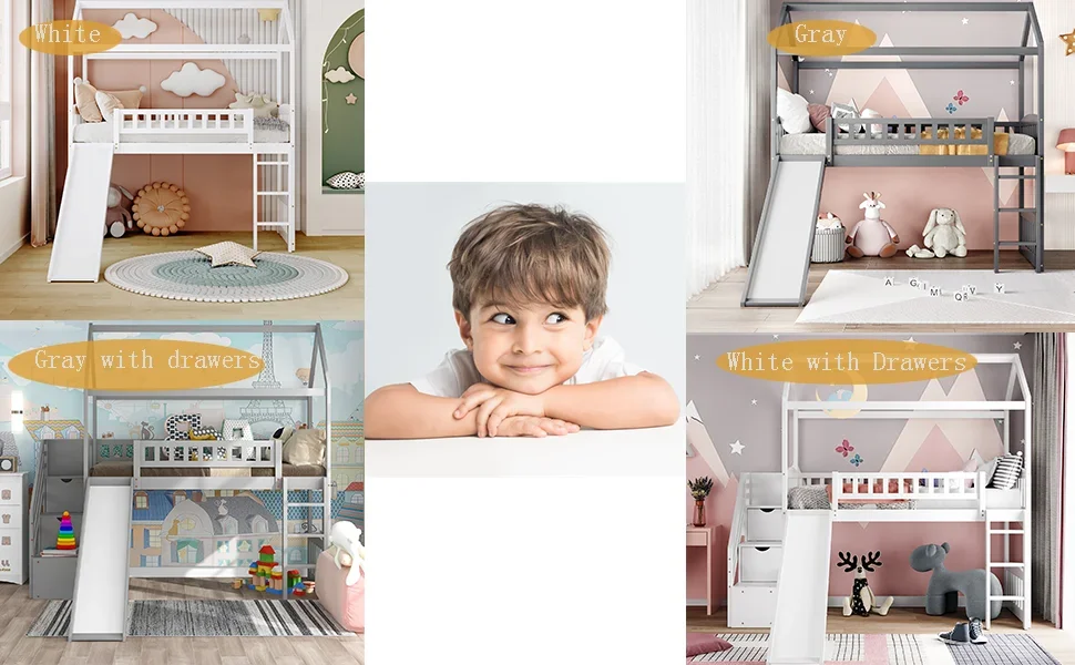 house loft bed with slide
