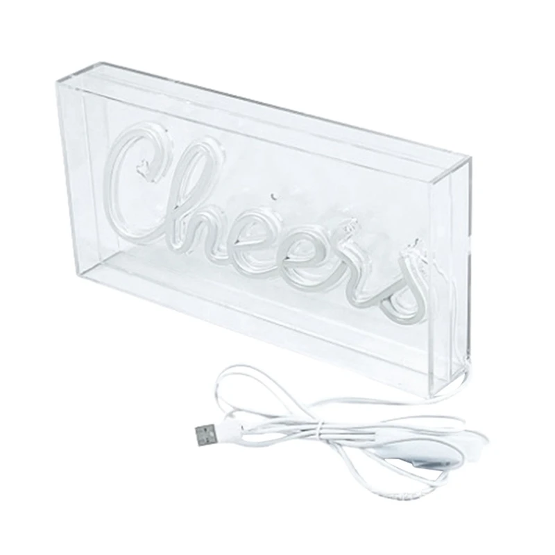 

Неоновая вывеска Cheers, USB-вывеска, Настольная световая коробка, неоновая световая вывеска, 3D настенная неоновая теплая фотография