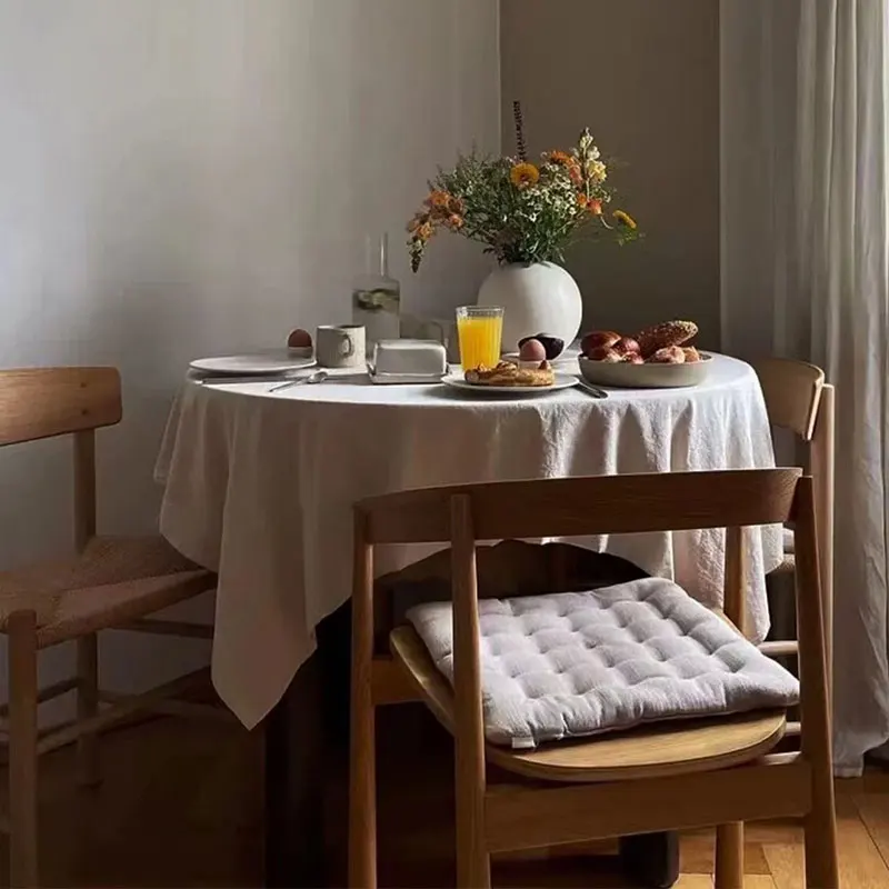 French Cream Style Household Tablecloths, Wedding Parties, Holiday Kitchen Tablecloths, Soft Pleated Texture Beige Tablecloths