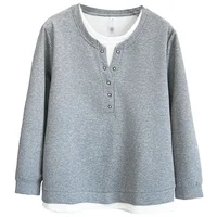 Plus Size Women's Sweatshirt New Autumn Casual Color Blocking Fake two-piece Hoodie long-sleeved Tops 2551