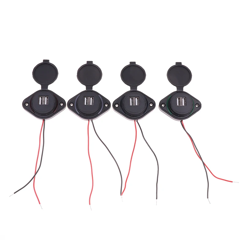 차량용 충전기 듀얼 방수 어댑터, 전원 소켓 콘센트, 듀얼 USB 포트 충전기, 전원 소켓, 자동차 전자 제품, 3.1A, 12-24V