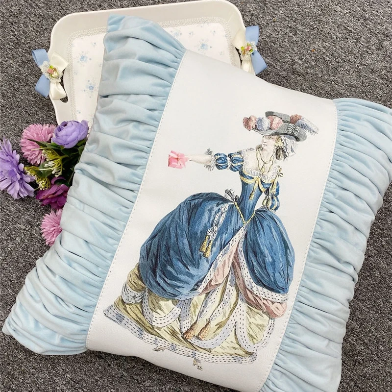 New European Flannel Pillowcase Square Living Room Decorative Pillows