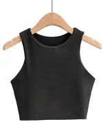 Débardeur Sexy et Slim pour femmes, col rond, sans manches, Double Nylon, bonne qualité, 6 couleurs, mode été 2023 4