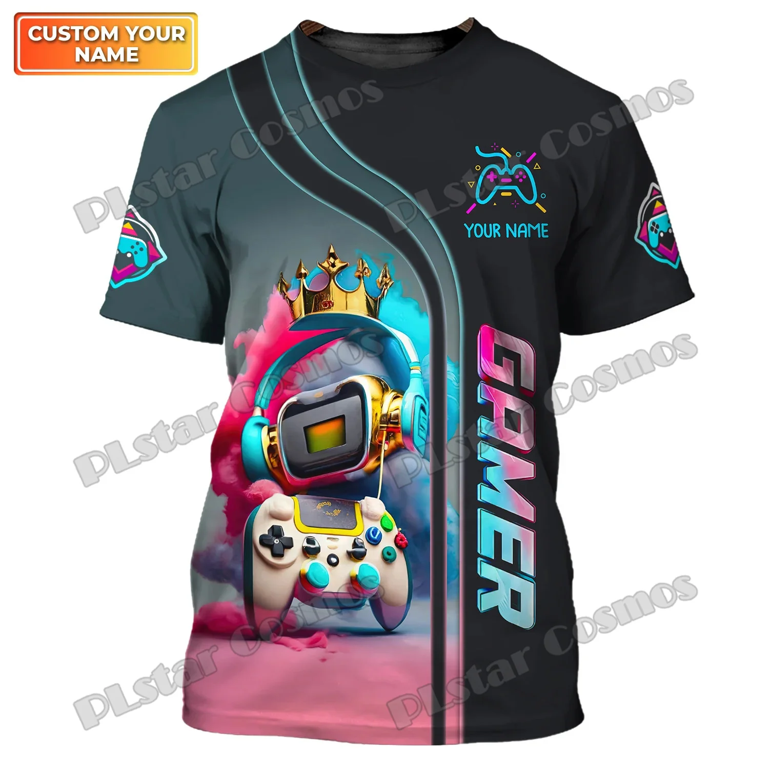 Spieler benutzer definierte Name 3d überall gedruckt Herrenmode T-Shirt Sommer Unisex lässig kurze Ärmel T-Shirt Geschenk für Spiel liebhaber dw269