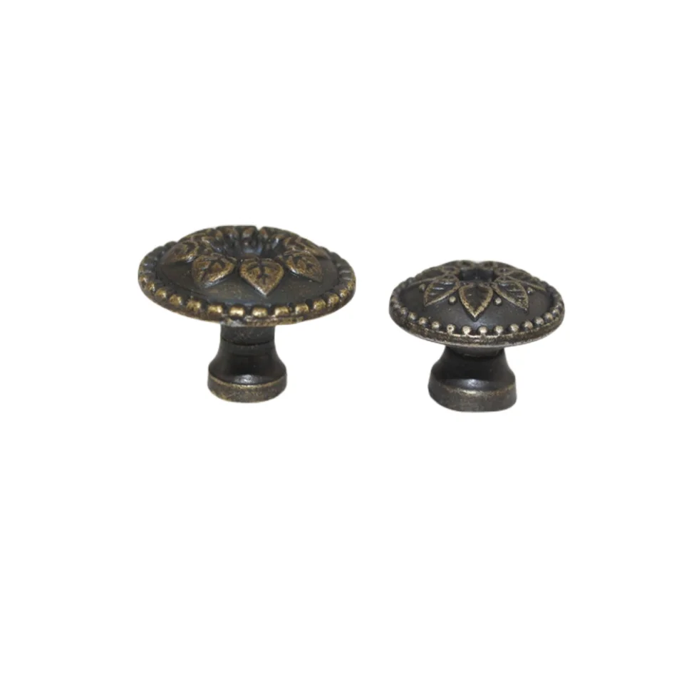 Antique Handle Single Hole Handle Zinc Alloy Screw Flower Drawer is The Home Handle Cabinet Handle,Bronze Tone,8Pcs