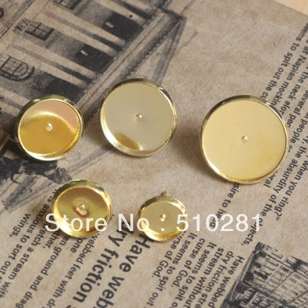 

500pcs 8/10/12/141/16MM Diy hand-made copper plated with gold earrings