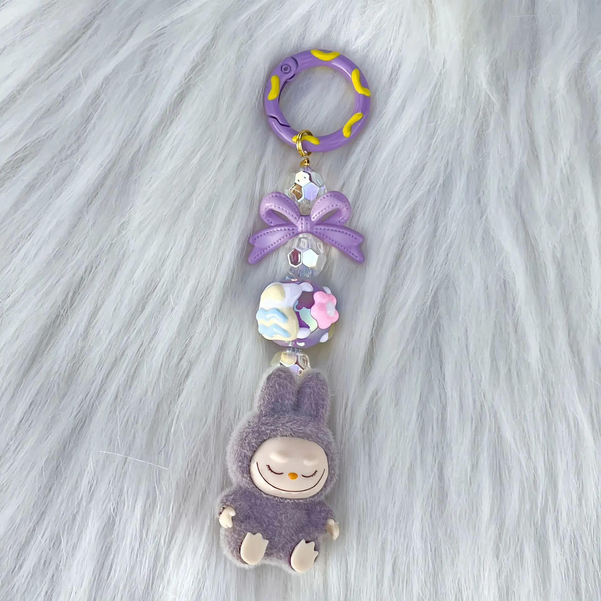 Christmas Labubu Kawaii Particles Keychain Bag Cell Phone Charm Key Chain Christmas gift plush keychain key chain bunny keychain balloon dog keychain