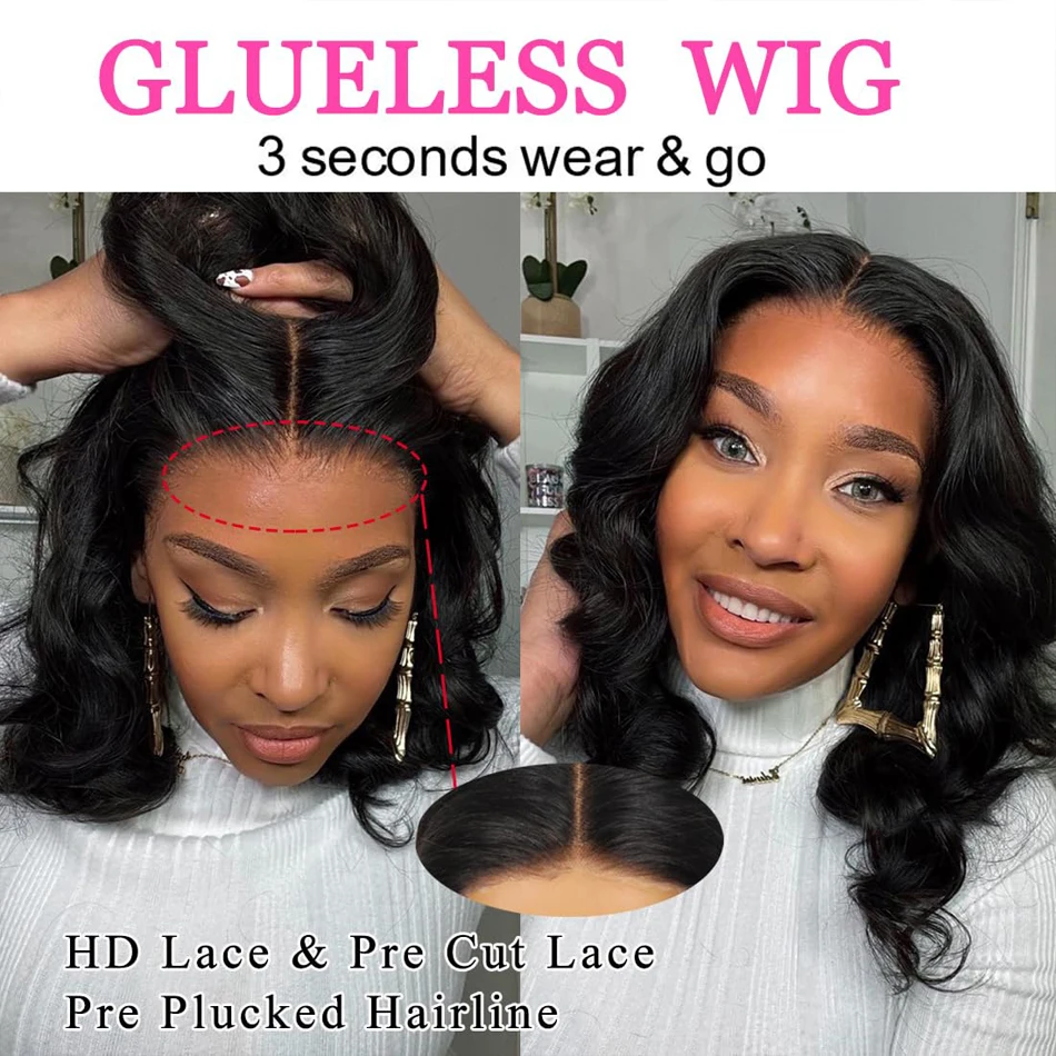 5x5 HD Lace Closure Wig Brazilian Body Wave Human Hair Closure Wigs Pre Plucked 4x4 Lace Wigs for Women Human Hair Beliself