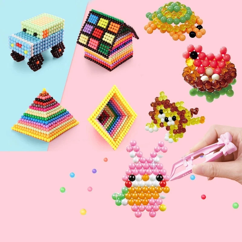 Water Fuse Beads Diy Set Stem Toys Educational Pearl Box Pegboard Game Kit Tools Accessories Kids Designer Toys For Kid 6