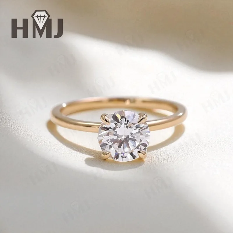 Diamantringe, personalisierbar, 18 Karat, 14 Karat, 10 Karat Zertifikat, Hochzeit, Verlobung, Band-Charms, Jahrestagsgeschenk, Schmuck für Damen, elegant – Detail 12