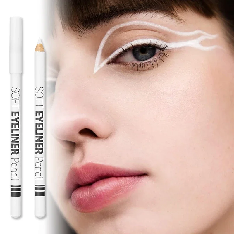 Matita Eyeliner Bianca Impermeabile, Liscia e Facile da Applicare, Lunga Durata, Illuminante per Occhi, Strumento di Trucco alla Moda per un'Applicazione Uniforme - immagine 2
