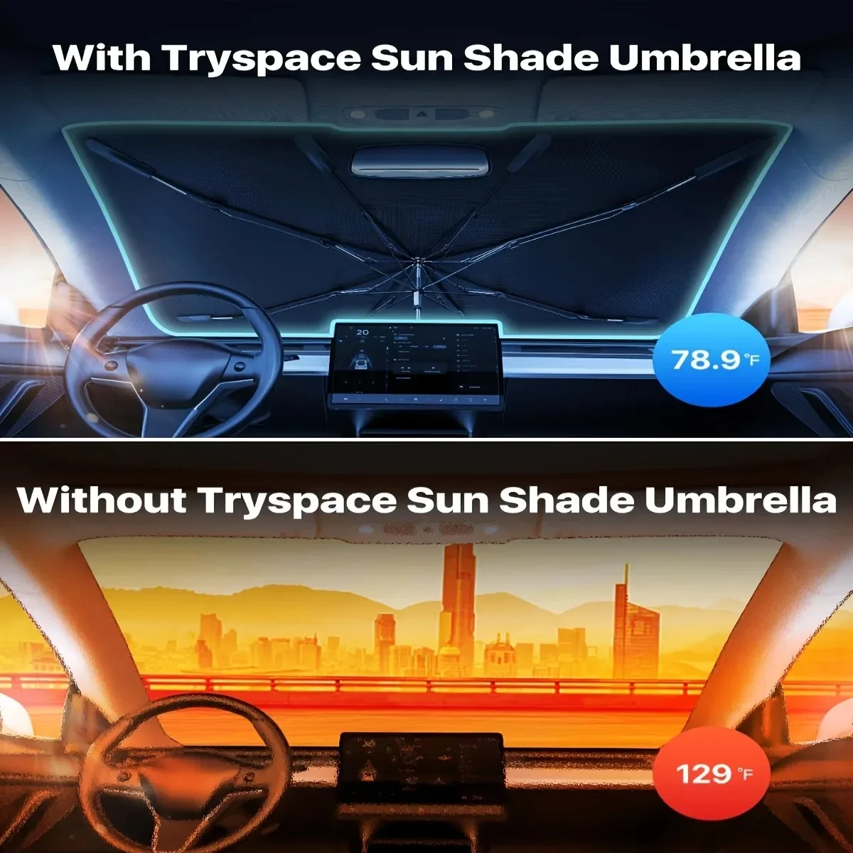 Car Sunshade Umbrella for Front Window Windshield Protection