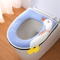 Cute Duck Toilet Mat Winter soft Toilet Seat pad Zipper Home Warm potty cushion case for WC cape Cover Four Seasons universal 1