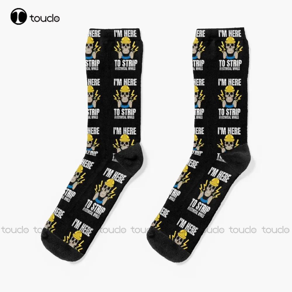 

Funny Electrician Gift For Electrical Engineer Socks Black Socks For Women Personalized Custom Unisex Adult Teen Youth Socks