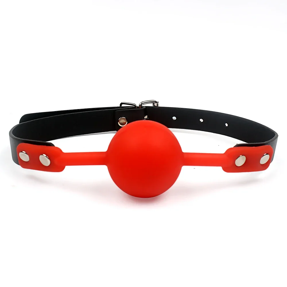 Mouth Stuffed BDSM Bondage 4 Colors PU Leather Band Silicone Ball Oral Fixation Sex Toys for Couples Adult Games Mouth Gag