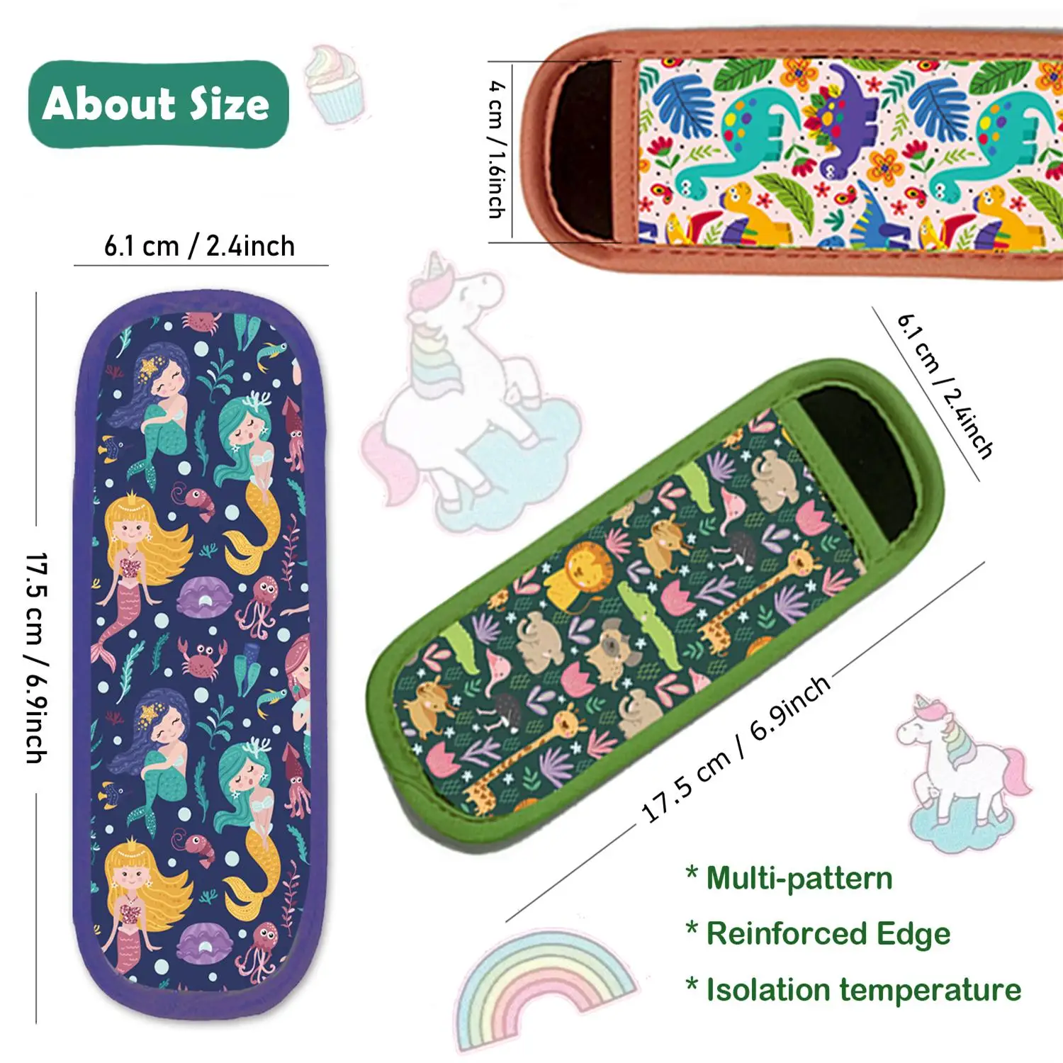 Icy Pole Holder Popsicle Cover Ice Cream Stick Covers Cartoon Pattern Anti Melting Hand Ice Stick Protective Cover popsicle holder