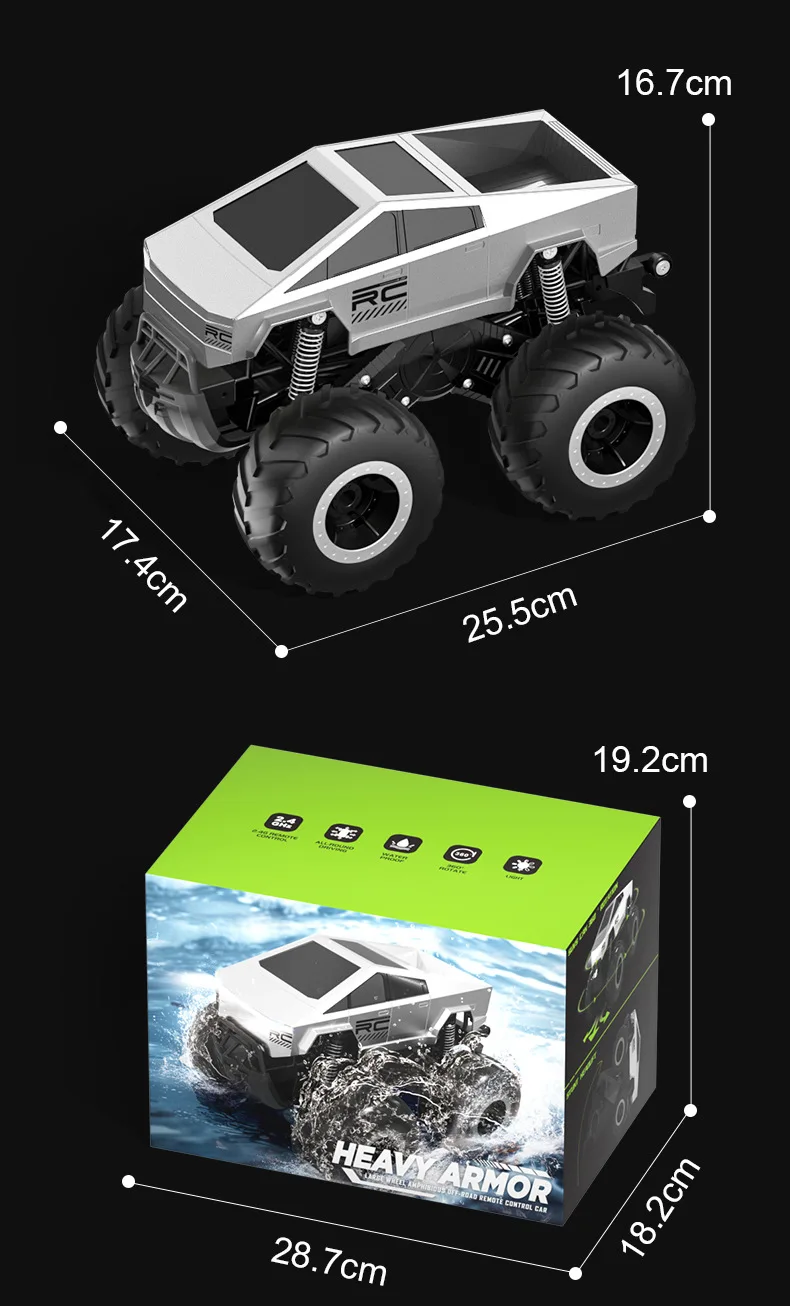 Cybertruck RC ڵ  峭   ڵ   Ʈ 4WD   ε Ⱦ 1:16  2.4GHZ