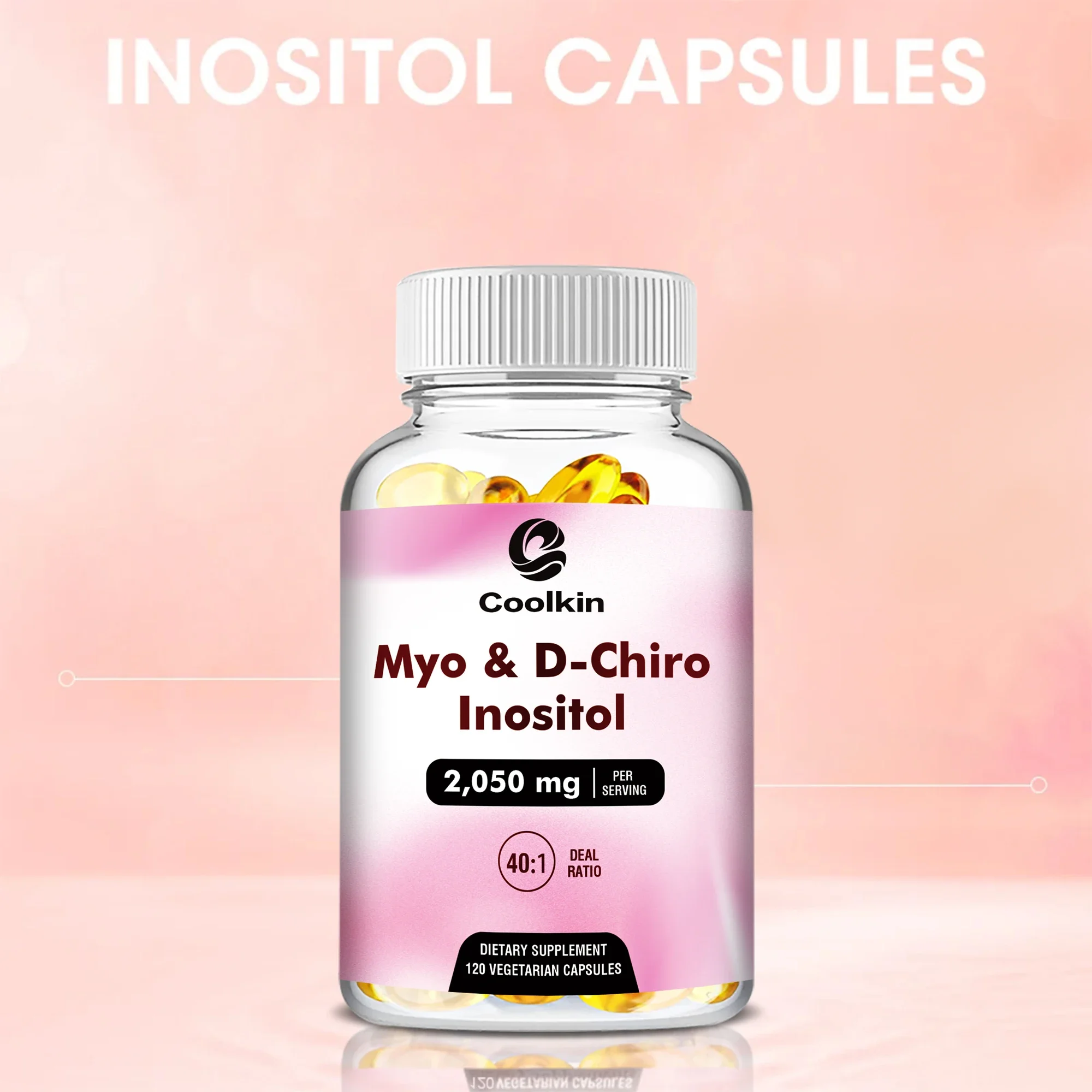 Myo & D-Chiro Inositol Capsules Fertility Supplements for Women Supports Ovarian Function Hormone Balance 120 Capsules