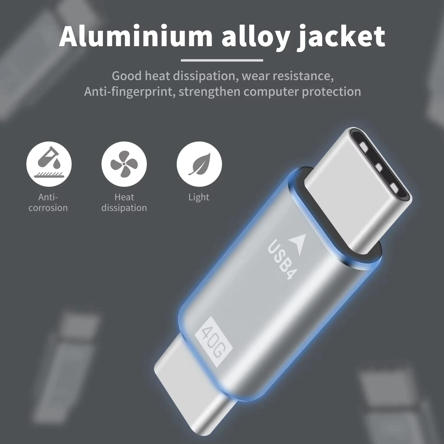 NNBILI USB4.0 40Gbps USB C OTG 어댑터 PD 100W 타입 C 남성-타입 C 남성 고속 충전 3.1 타입 C 10Gbps 컨버터 데이터 어댑터