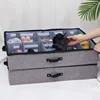 Bed Bottom Shoebox Storage Organizer with Adjustable Dividers Foldable Dustproof Moisture-proof Organization with Lid Visual 3
