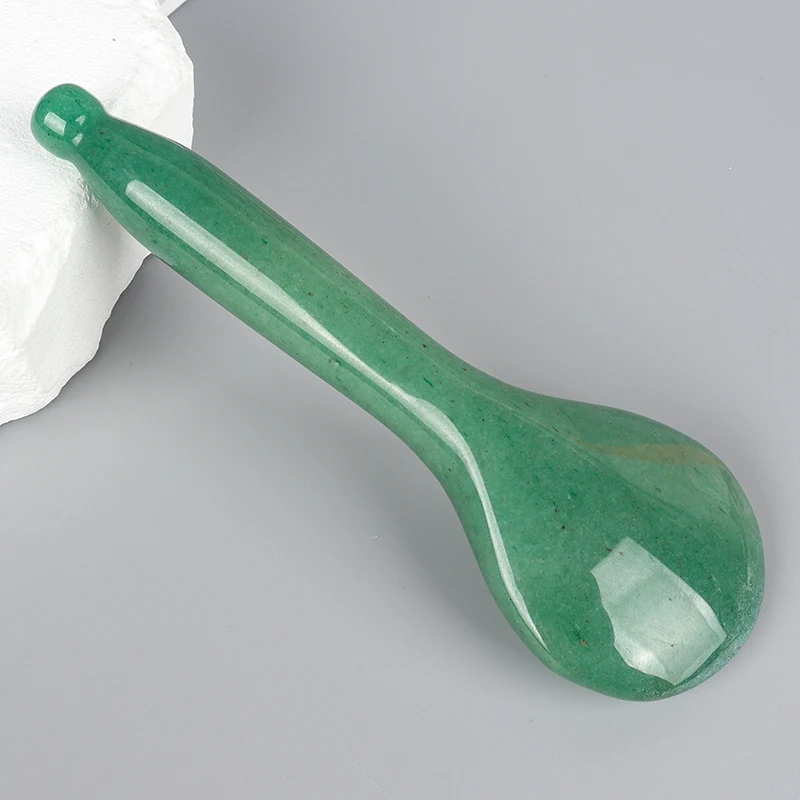 Natural Aventurine Spoon Gua Sha Tool Mineral Quartz Jade Beauty Products GuaSha Massage stick Skin Care Acupoint Pointing Pen alkaline hydrogen water stick higher stronger ph natural mineral diet ion lose weight drink sufficient quantities freshly