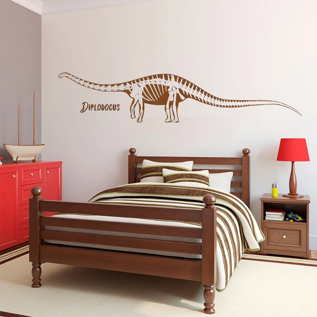 Autocollants muraux de dinosaure pour chambre d'enfant, stickers muraux en  vinyle, décor de chambre de garçon, Z864 - AliExpress