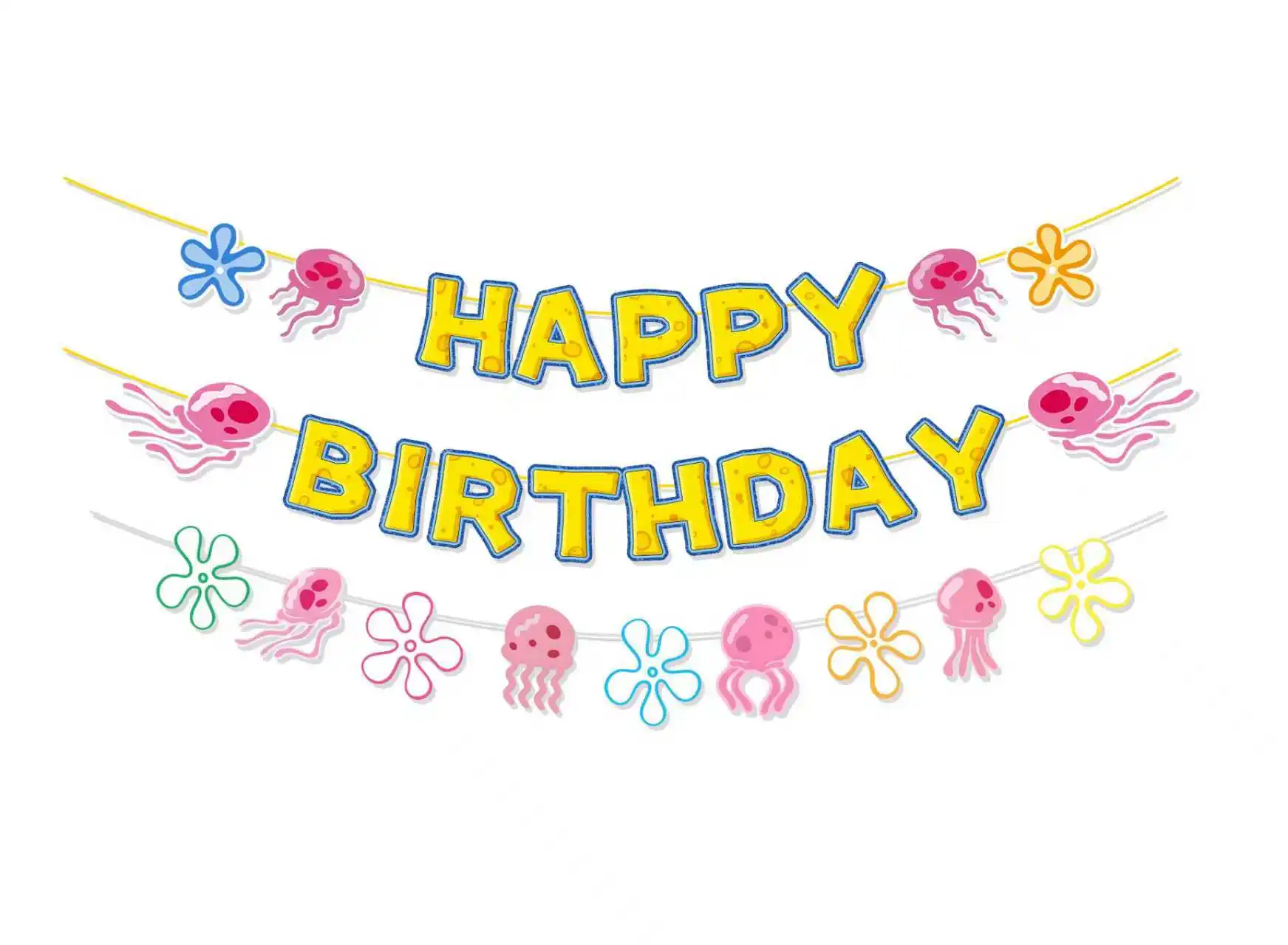Cartoon SpongeBob Schwammkopf Geburtstagsparty-Dekorationen Patrick Star Luftballons Teller Servietten Kindergeburtstag Geschenke Babyparty – Detail 10