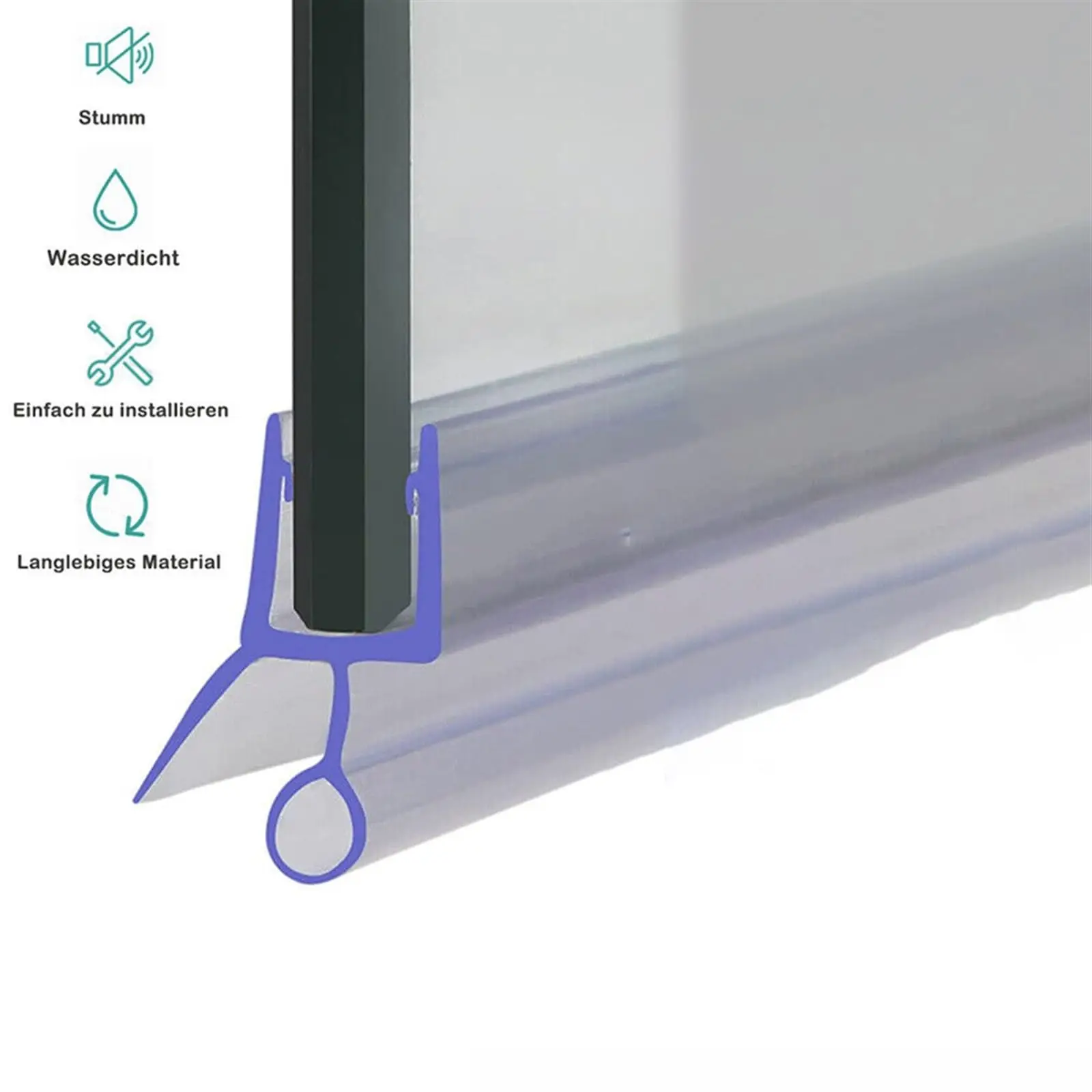 Frameless Shower Door Bottom Seal Rubber Shower Screen Water Barrier Bathroom Glass Door Seal 6/8/10mm Water Deflector Strip