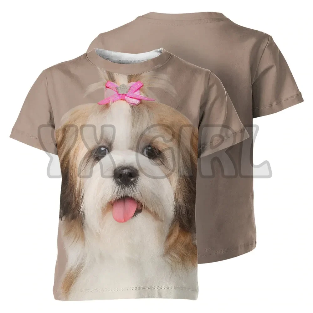 

2022 Летняя мода, Мужская футболка Shih Tzu, футболки с 3D принтом по всей поверхности, футболки с забавной собакой, футболки, футболки унисекс