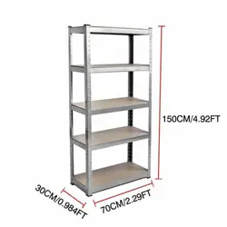 Spacious and Versatile 5-Tier Adjustable Shelving Unit for Garage and Shed Storage (150 x 70 x 30 cm)