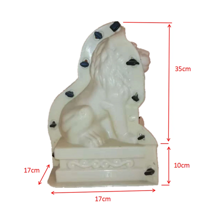Summer Breeze Foo Dog Lions Pair Mold Set, Cement Statue Mould, ABS Plastic, DIY Concrete Greek Sculpture, H 35cm/ 13.78in
