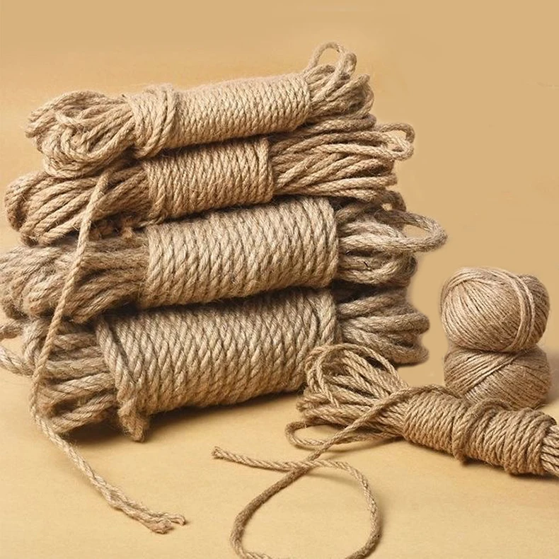 Description Picture 2 of item1/2/3/5/6/10mm Natural Jute Rope Cord DIY Sewing Vintage Jute Ribbon String Twine Crafts Handwork Hemp Wedding Party Decoration