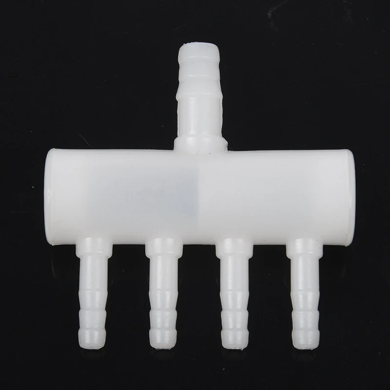 2X Plastic 4 Way Aquarium Oxygen Tube Fitting Splitter Manifold Tap Valve