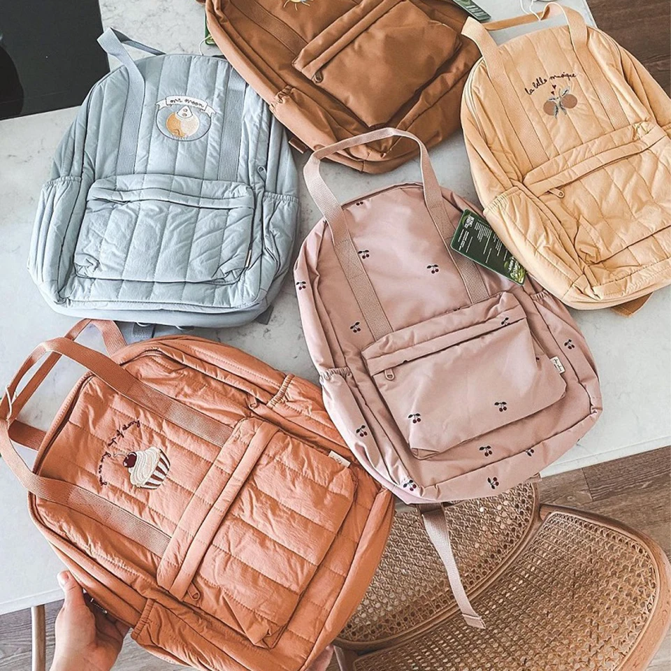 KS Brand Mommy Bag Travel Children Kid Cherry Backpack Primary Schoolbag Baby Waterproof Print Kindergarten Bags Boys Girls Gift 4