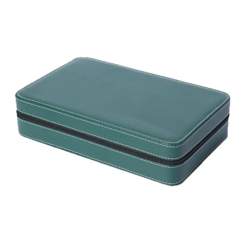 New Green Zipper Watch Storage Bag Portable Dustproof Watch Display Boxes Case Household Watch Collection Jewelry Gift Case