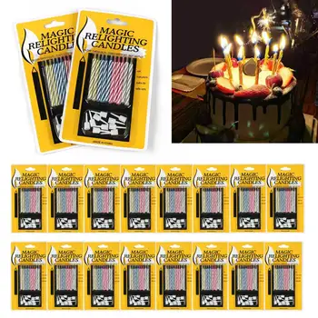 Bougies d'anniversaire magiques, 10 pièces, nouveauté, bougies pour fête d'anniversaire, fête du poisson, célébration de noël, farces 1