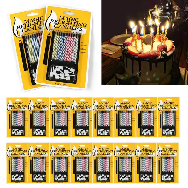 Bougies d'anniversaire magiques, 10 pièces, nouveauté, bougies pour fête d'anniversaire, fête du poisson, célébration de noël, farces 1