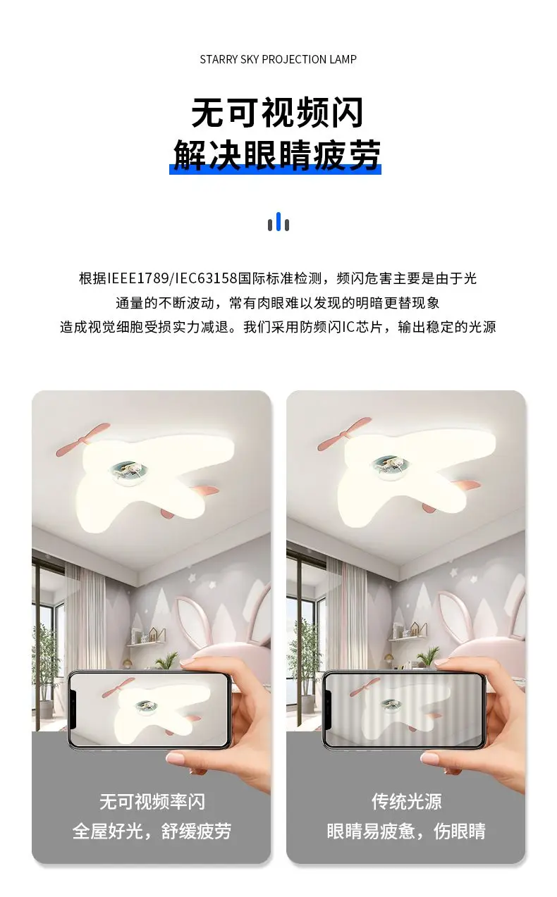Description Picture 6 of itemFull spectrum eye protection children's room simple and warm ceiling light