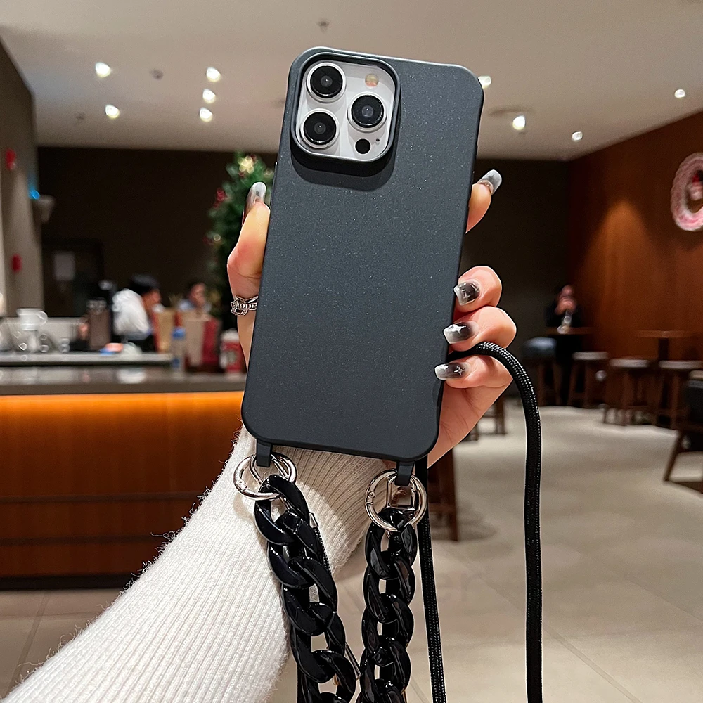 Elegant Crossbody Lanyard with Soft Acrylic Bracelet and Shockproof Silicone Case
